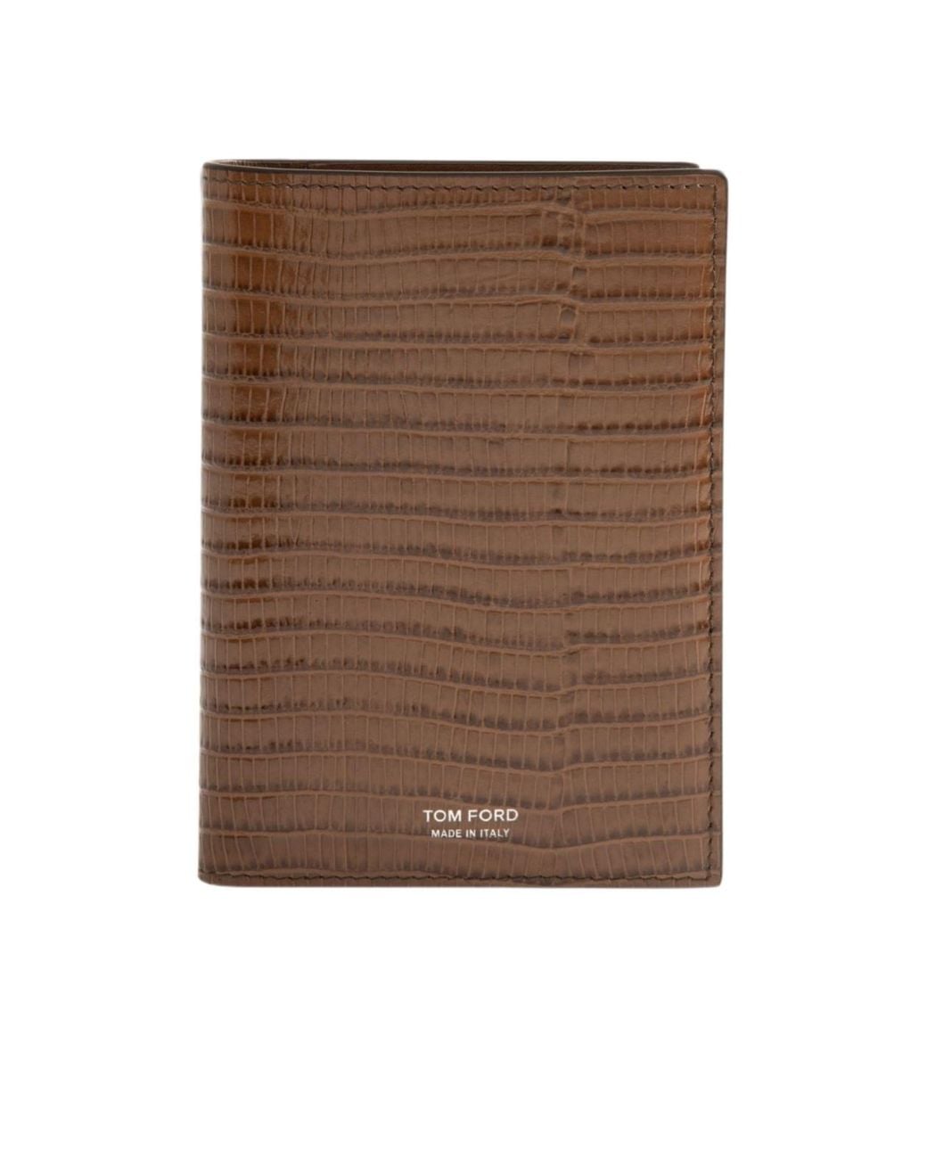 Tom Ford Brown Embossed Bifold Wallet for men