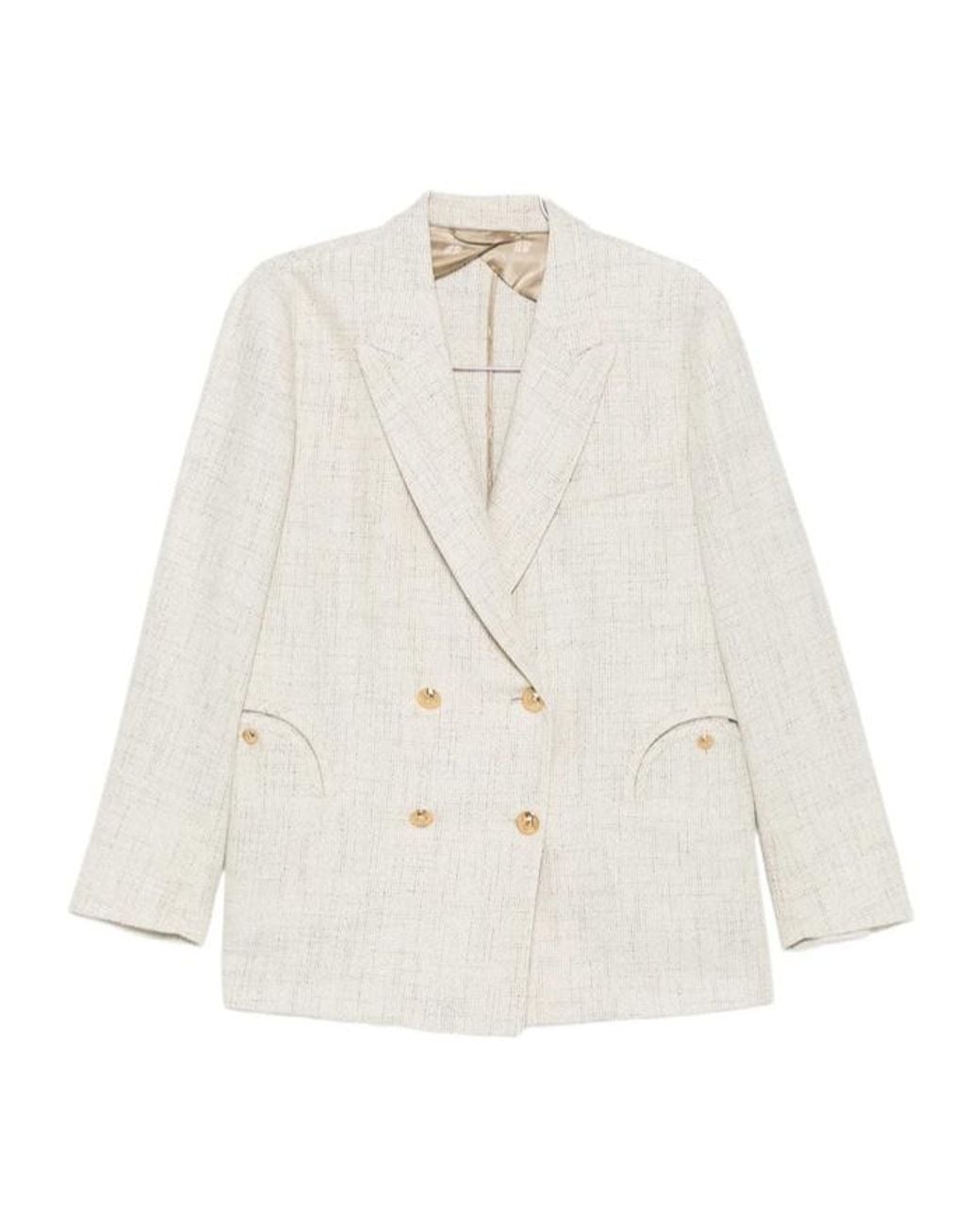 Blazé Milano White Crancy Nightbreak Double-Breasted Blazer