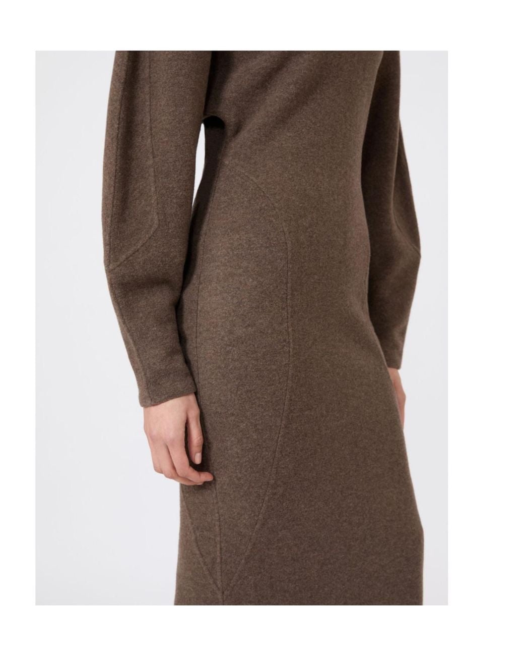 Max Mara Brown Tenuta High Neck Knitted Dress