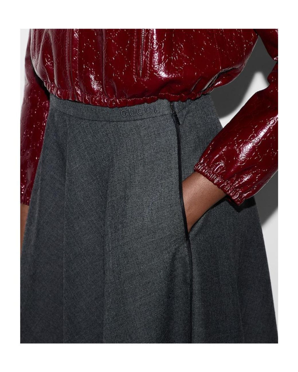 Gucci Black Pleated Skirt