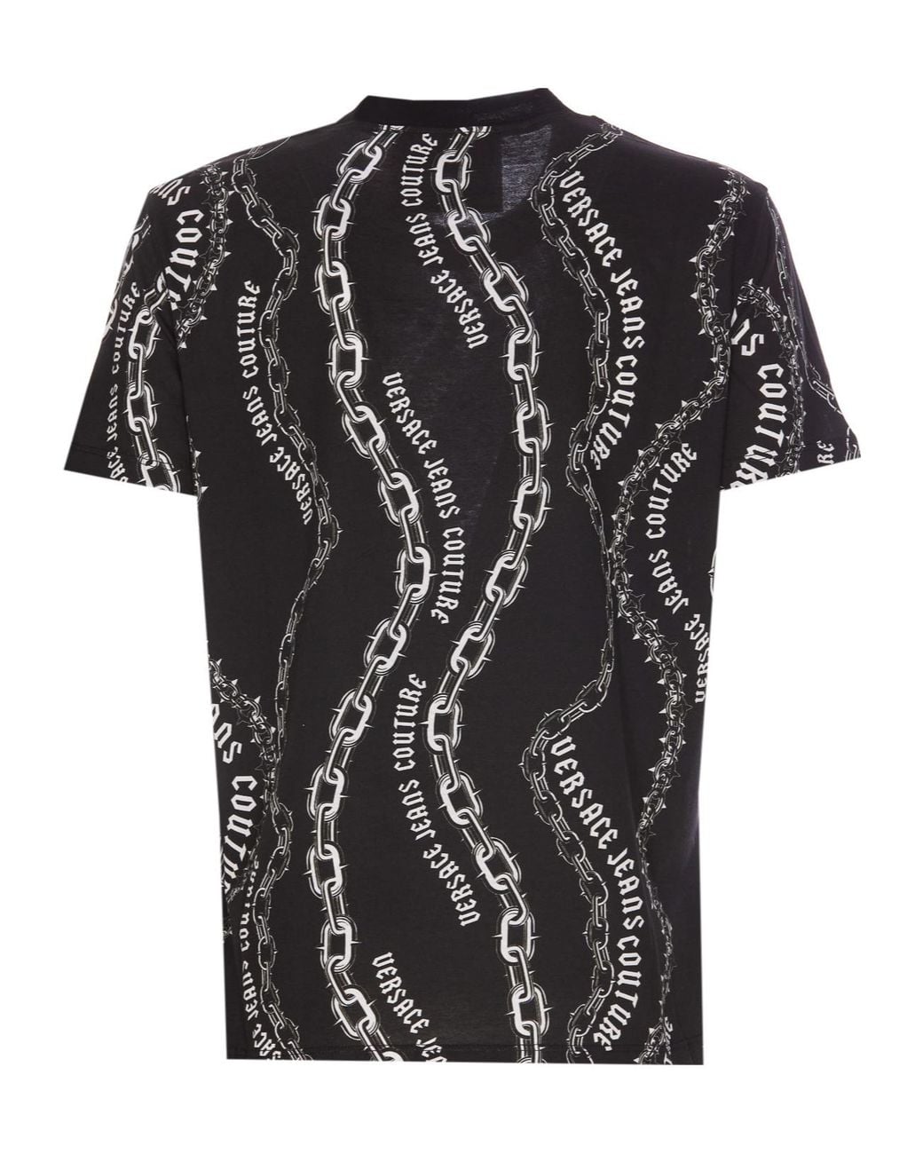 Versace Jeans Black Couture Chain Couture Printed Crewneck T-Shirt