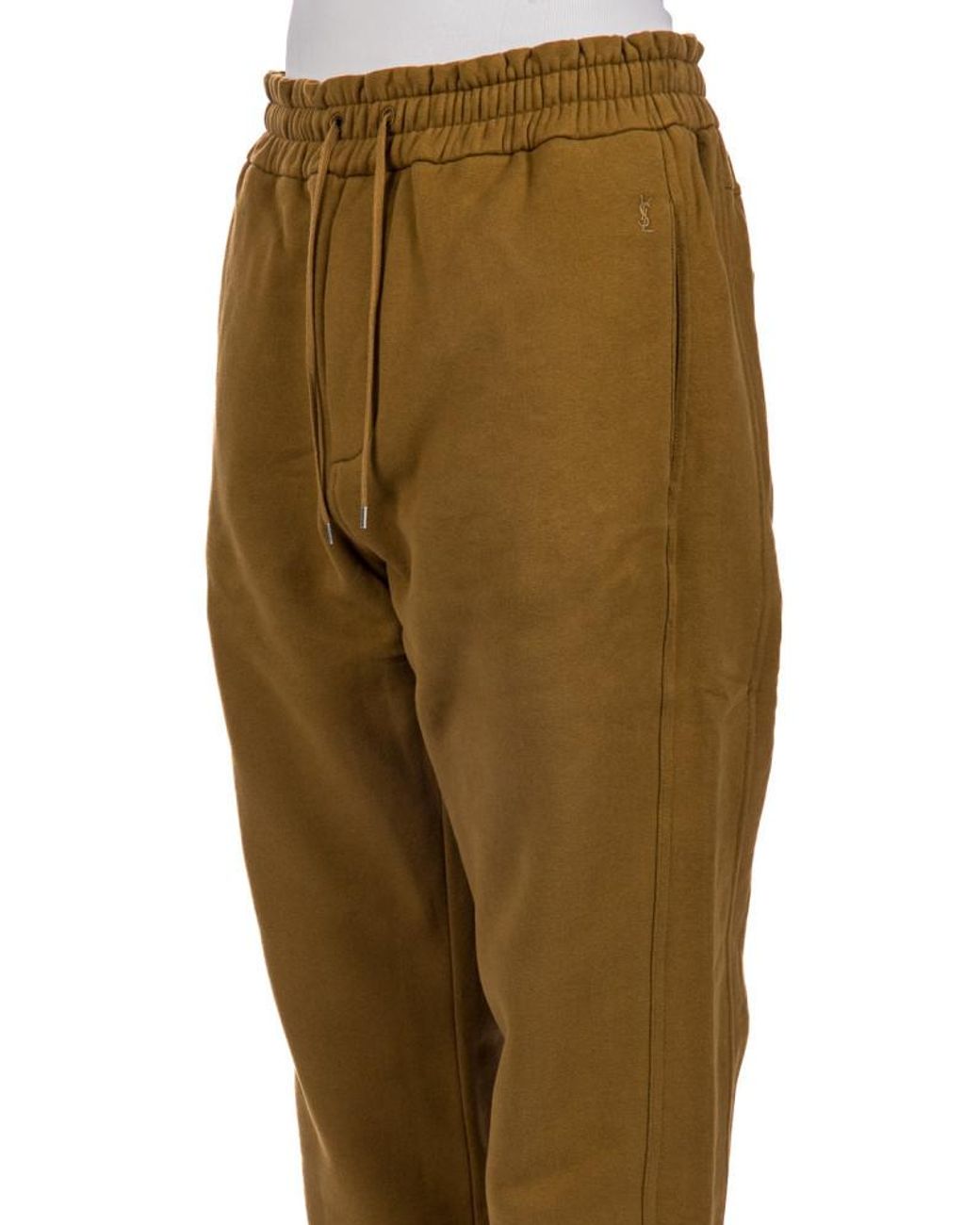 Saint Laurent Green Drawstring Slim Fit Pants for men