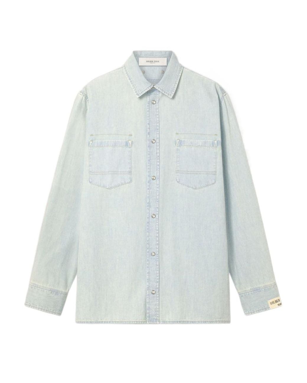 Golden Goose Deluxe Brand Blue Long Sleeved Shirt for men