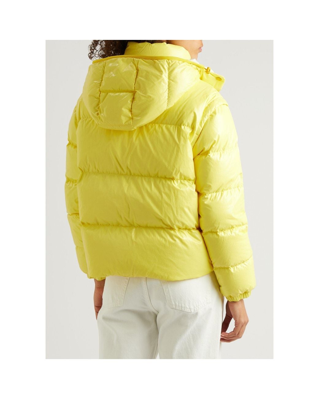 Moncler Yellow Cotton Short Puffer Jacket