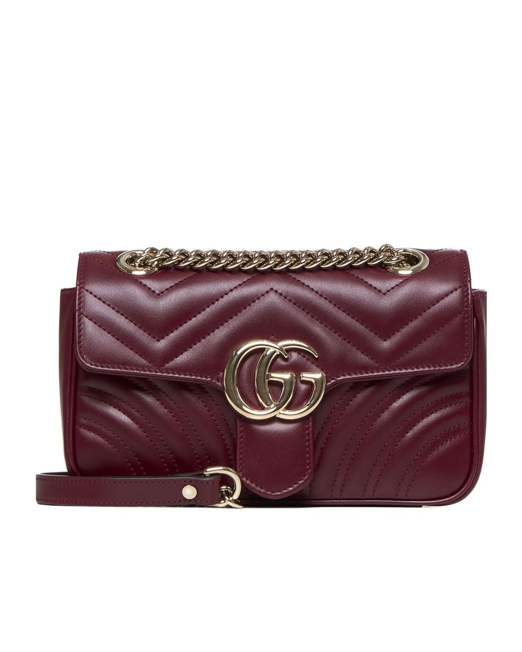 Gucci Purple Logo Plaque Quilted Shoulder Bag