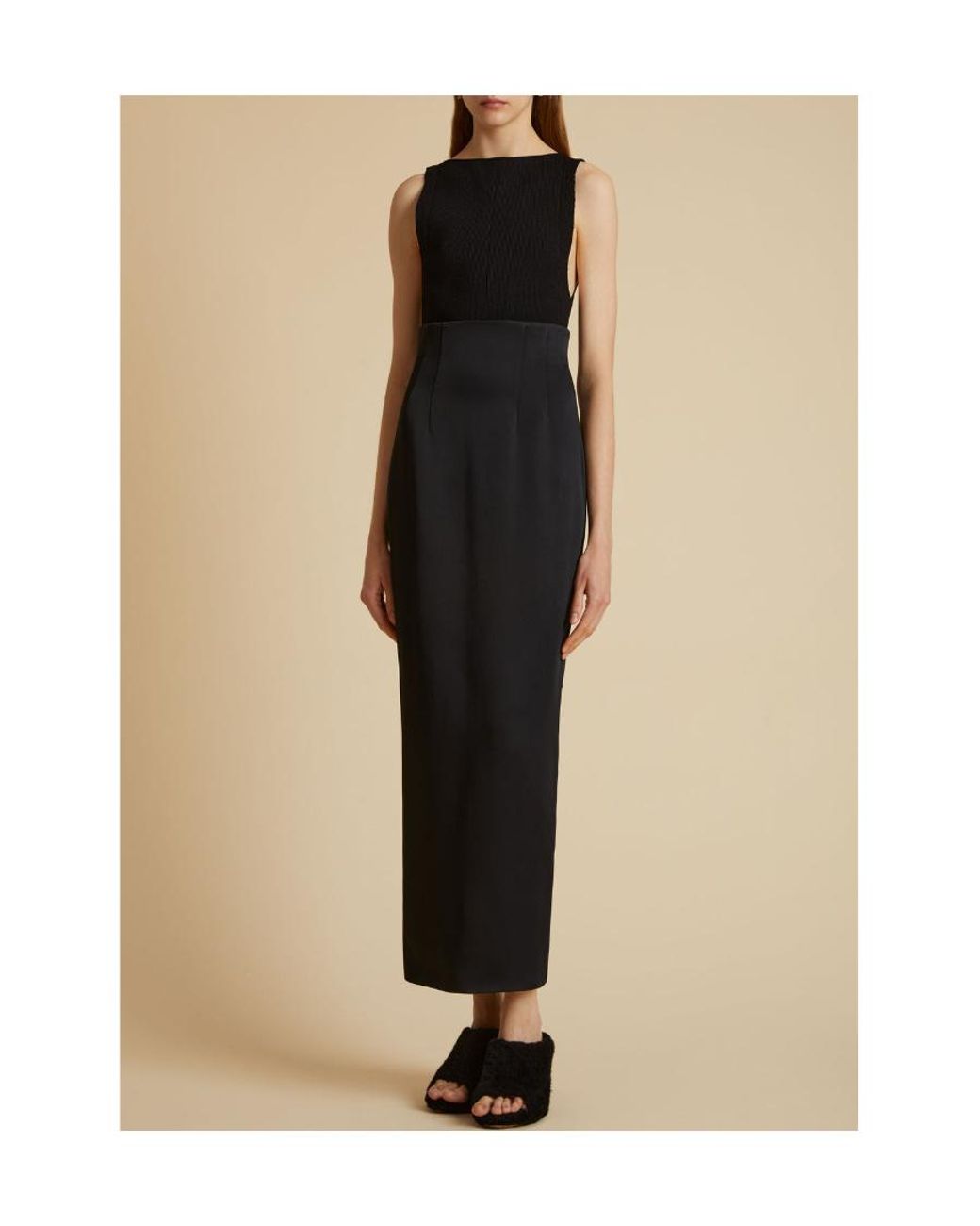 Khaite Black The Loxley High-Waisted Midi Skirt