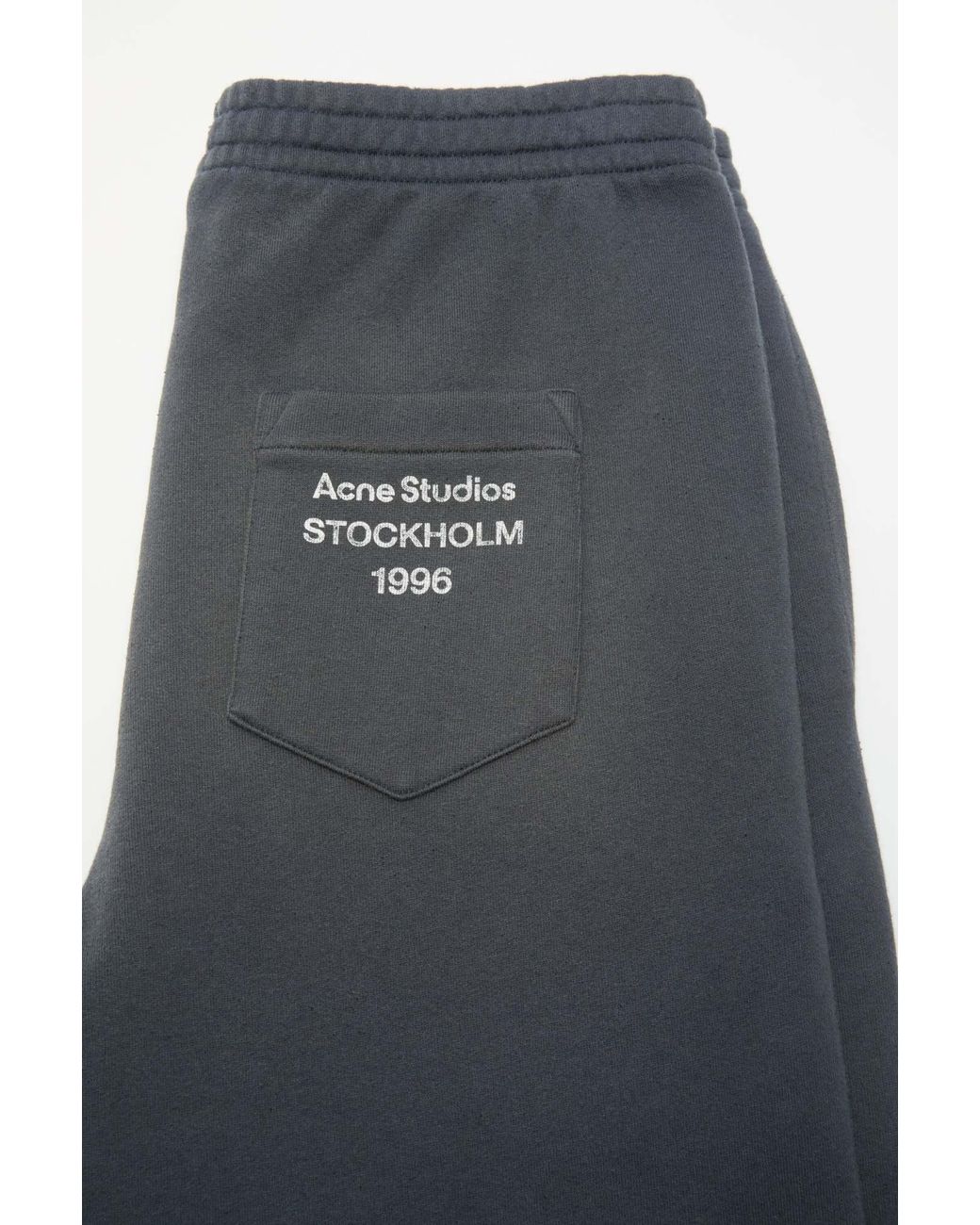 Acne Gray Fleece Trousers With Stamp Logo for men