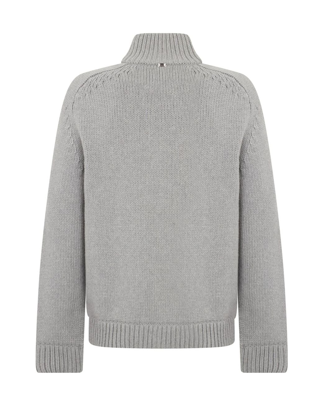 Herno Gray Button-Up High Neck Cardigan for men