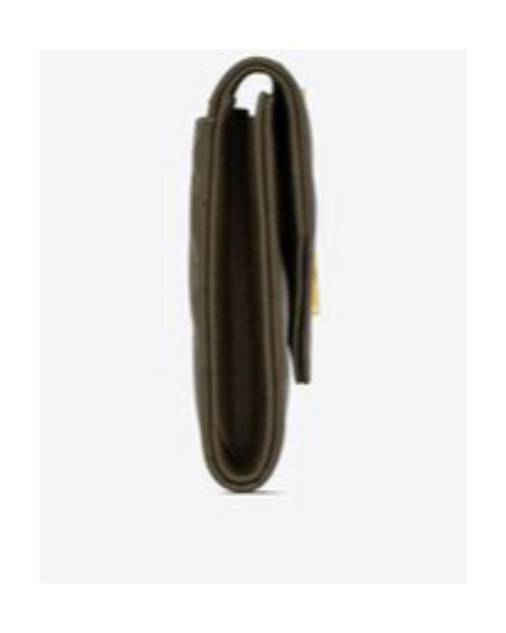 Saint Laurent Gray Cassandre Matelassé Small Envelope Wallet
