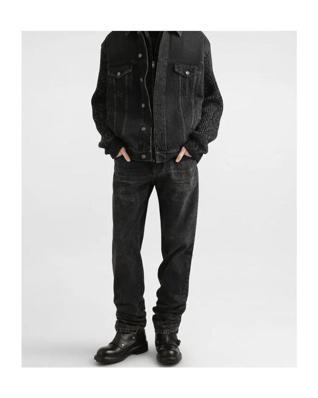 Dolce & Gabbana Black Logo Plaque Straight-Leg Jeans for men