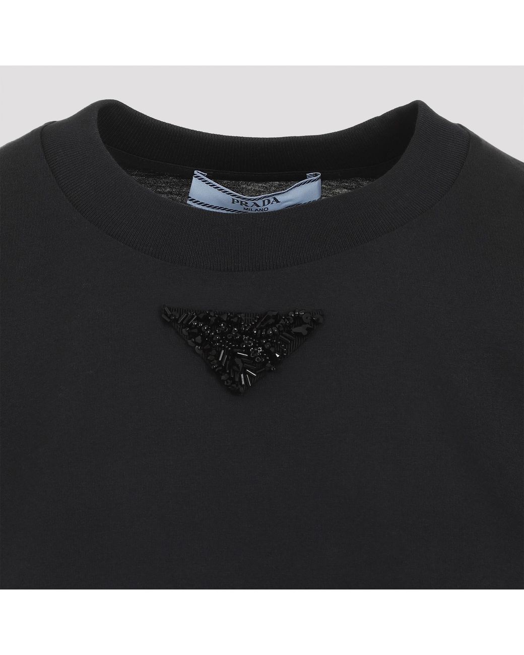 Prada Black Short-Sleeved Crewneck T-Shirt