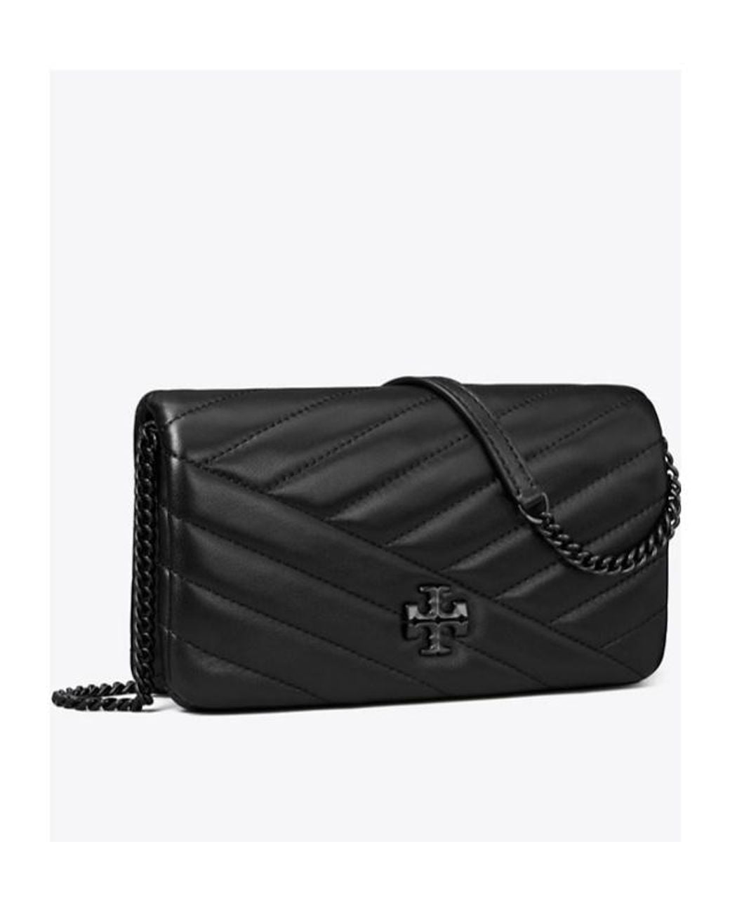 Tory Burch Black Kira Chevron Chain Wallet