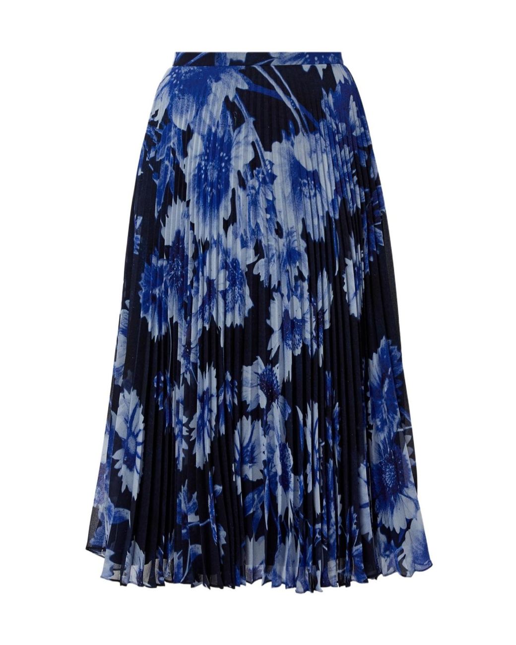 Erdem Blue Pleated Midi Skirt