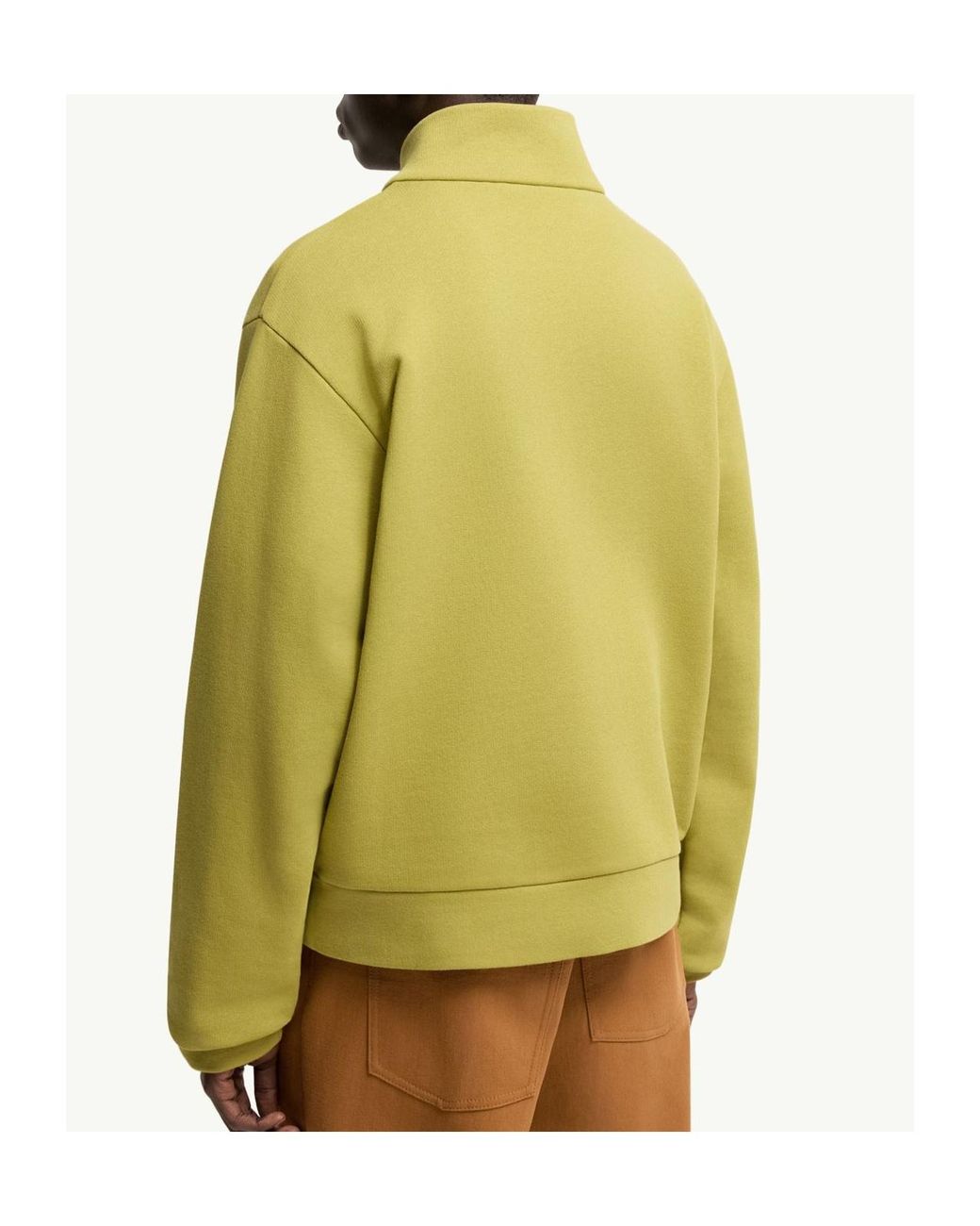 Moncler Yellow Half-Zip Logo Sweatshirt for men
