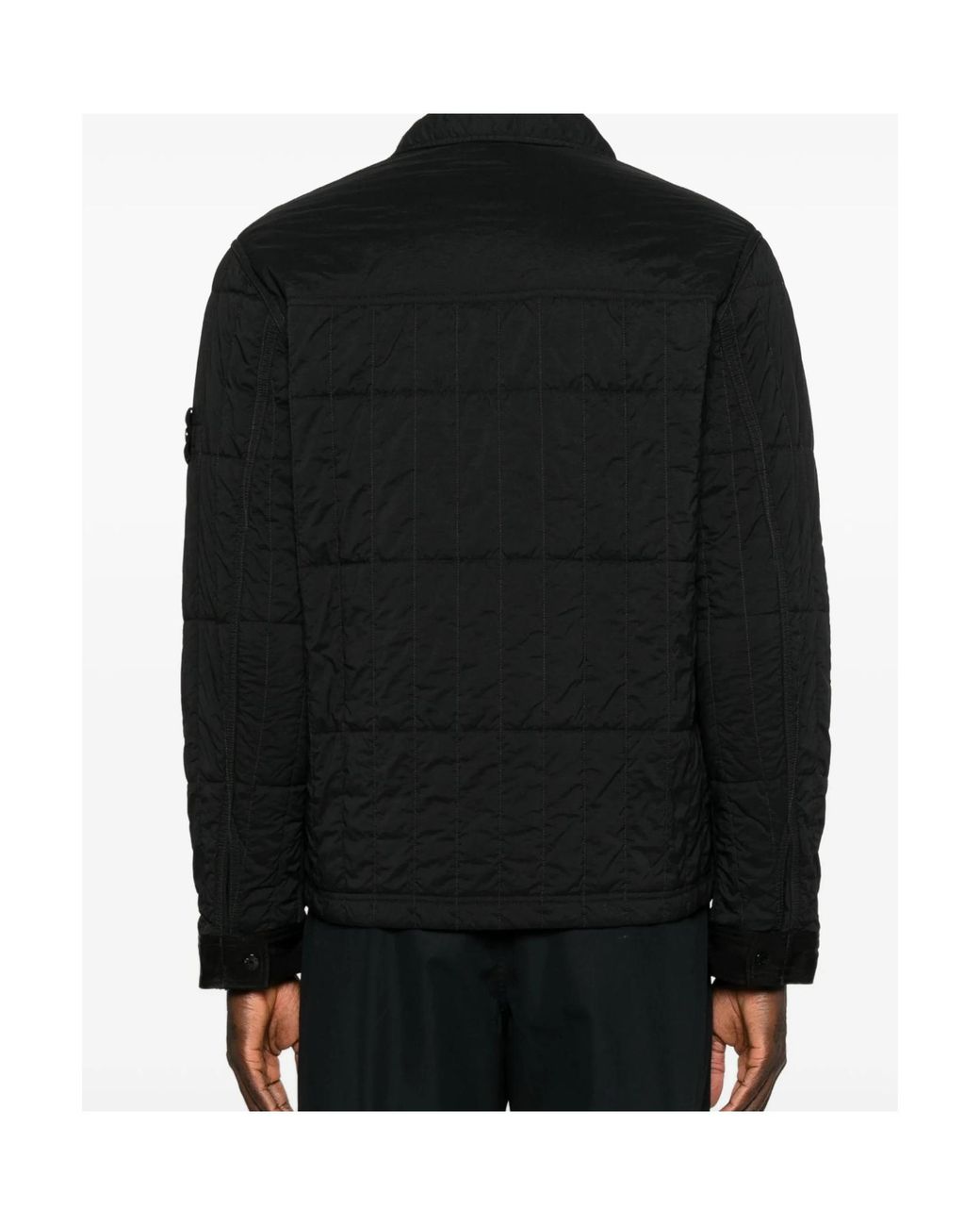 Stone Island Black Quilted Padded Coach Jacket for men