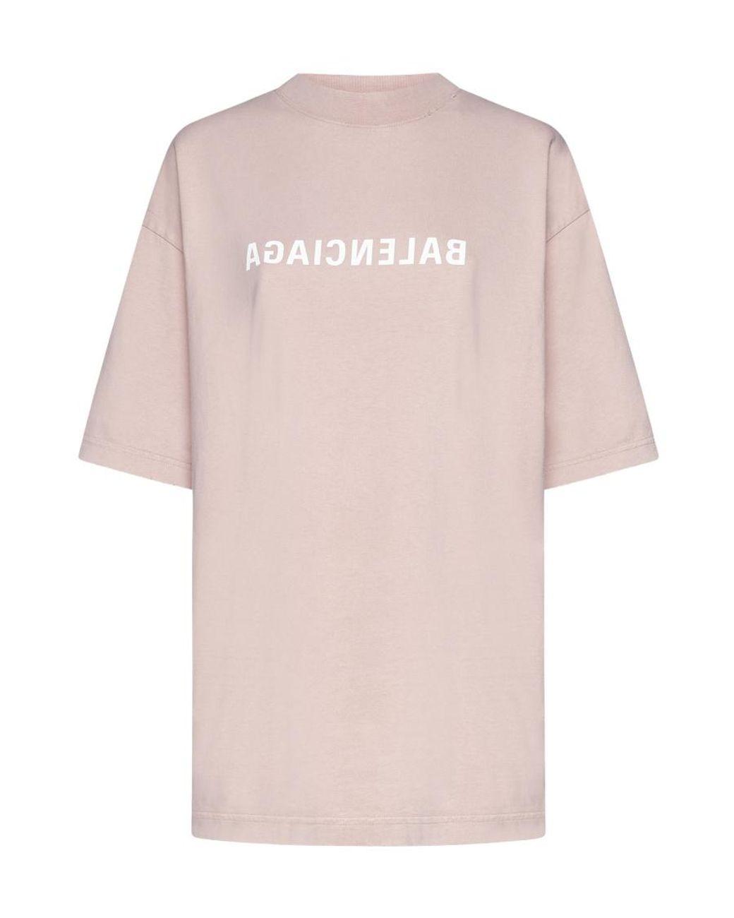 Balenciaga Logo Printed Oversized T-Shirt in Pink | Lyst