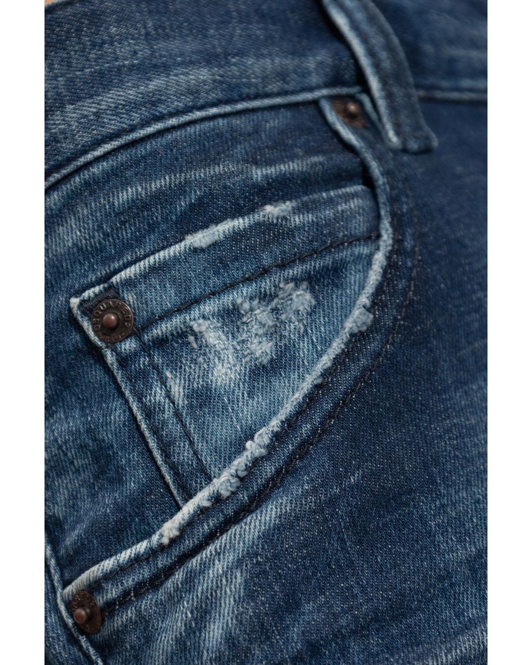 DSquared² Blue Straight Leg Distressed Jeans