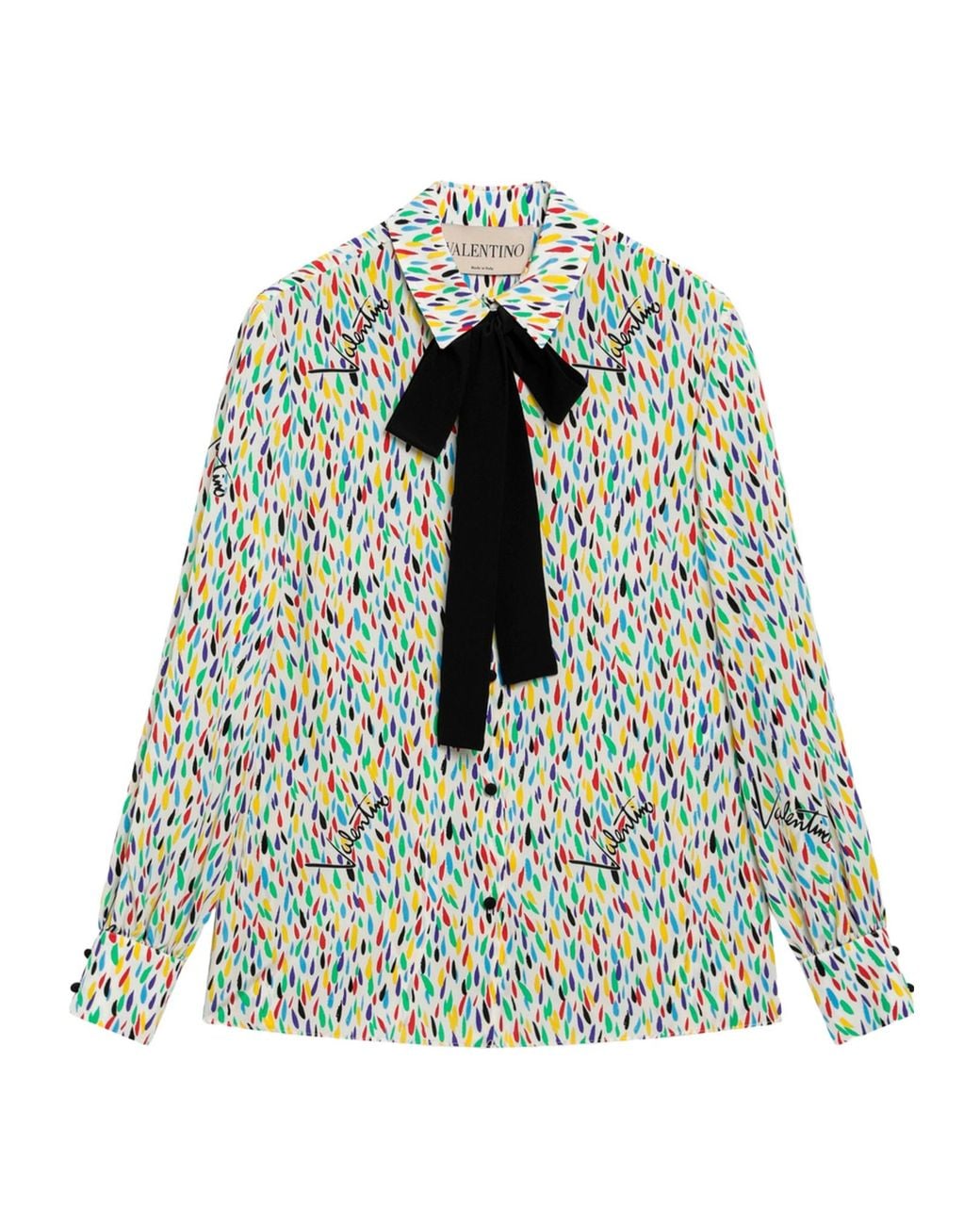 Valentino Green All-Over Printed Straight Hem Shirt