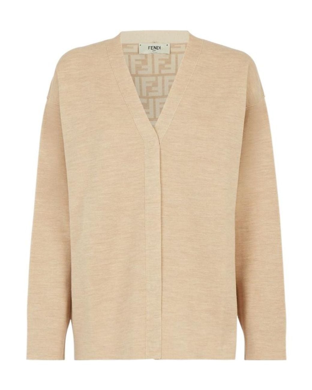 Fendi Natural Wool Cardigan