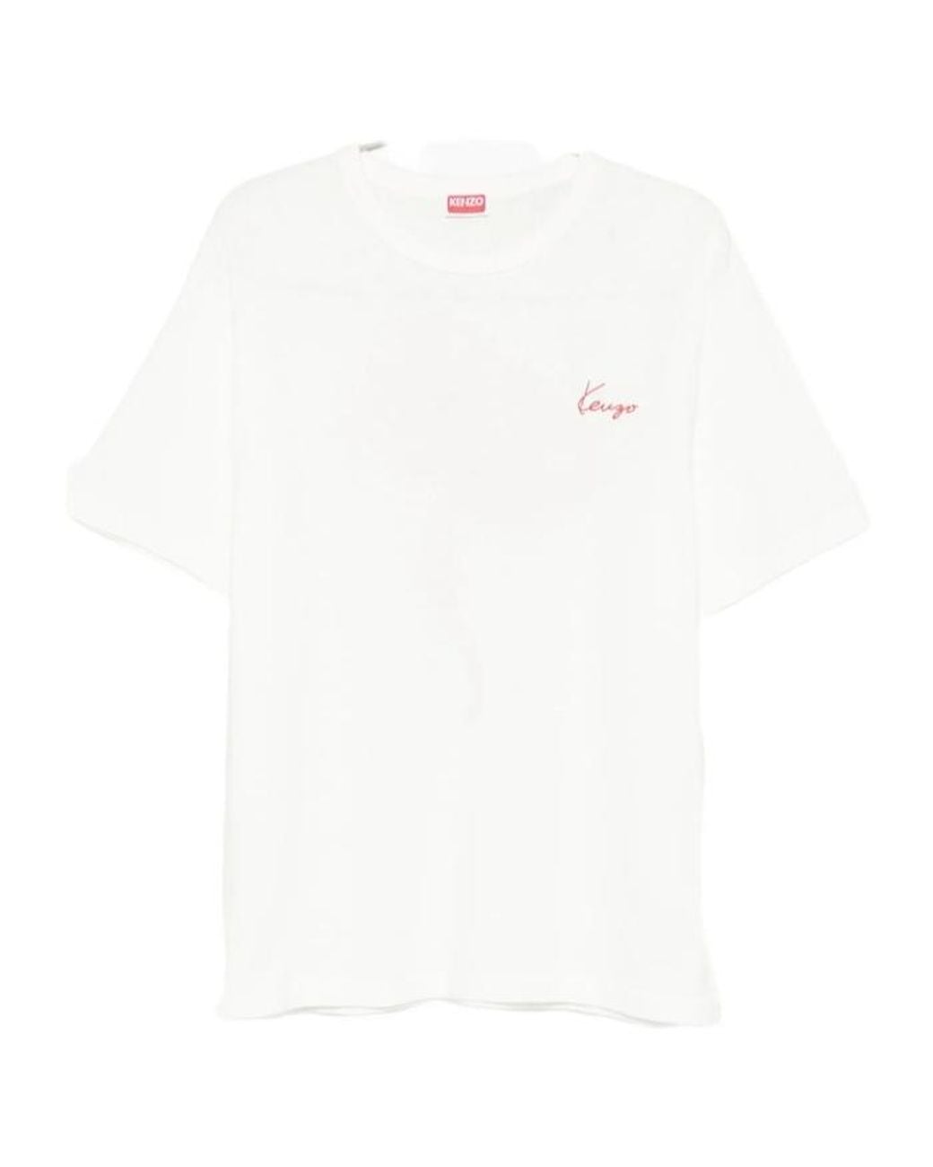 KENZO White Archive Rose Crewneck T-Shirt for men