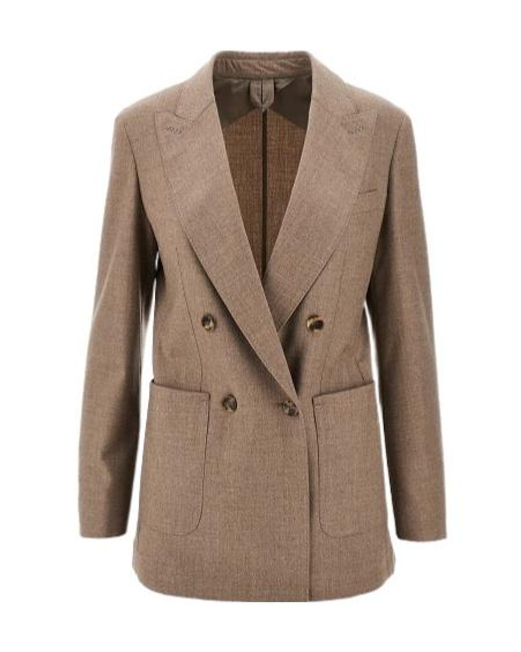 Max Mara Brown Harald Double-Breasted Tailored Blazer