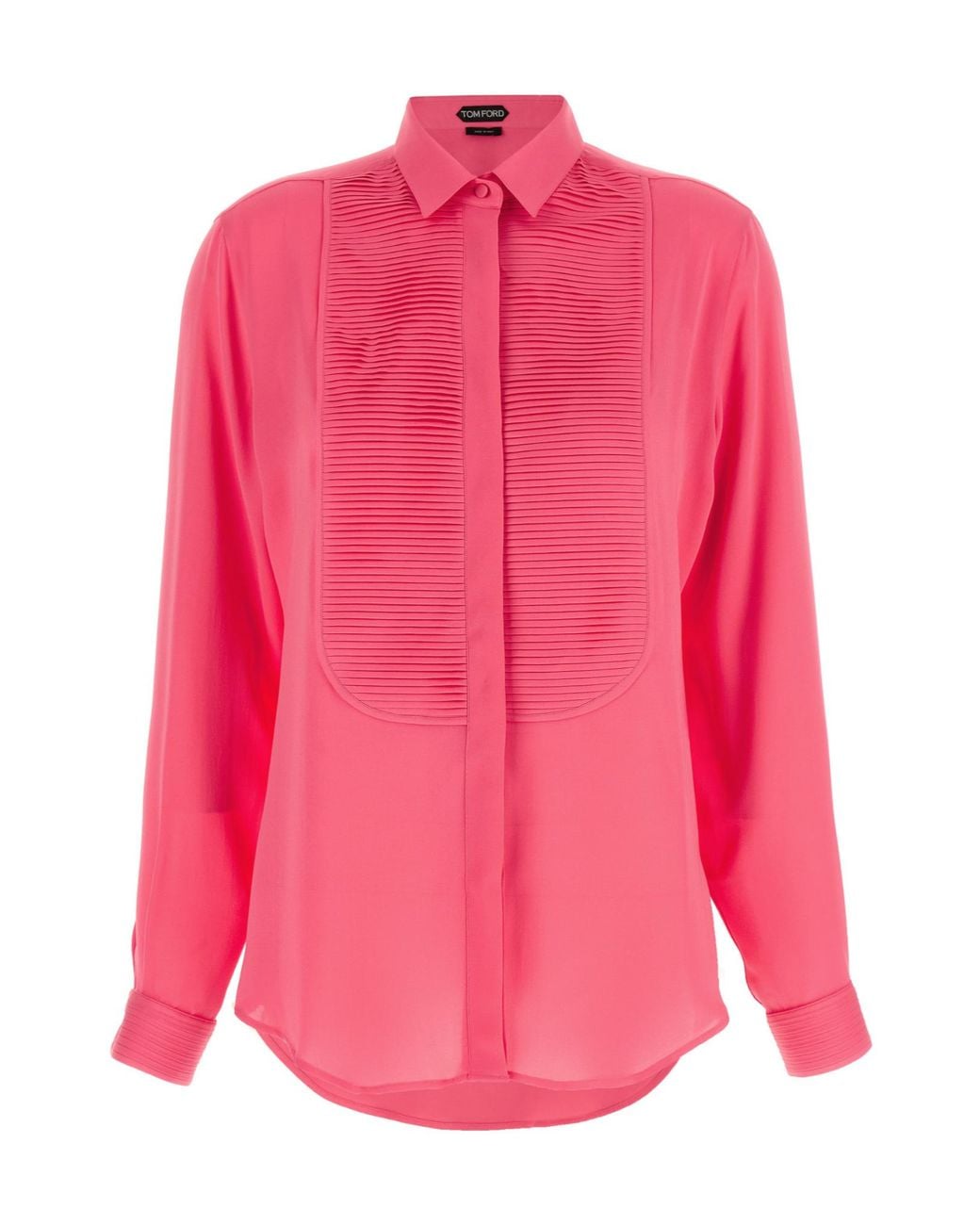 Tom Ford Pink Pleated Tuxedo Shirt
