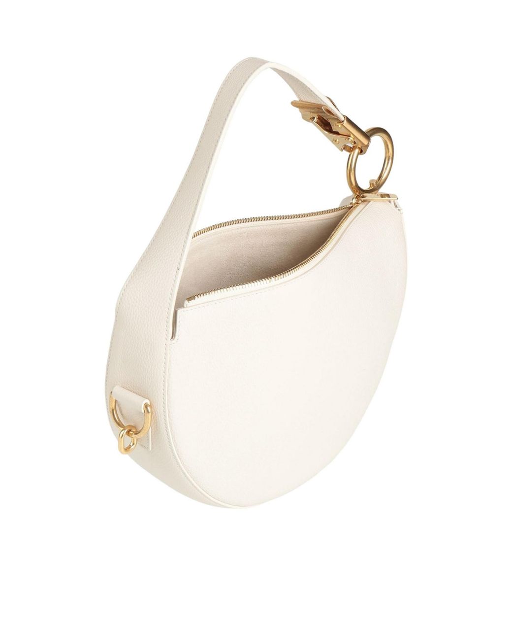 Burberry Natural Medium Lychee Grain Leather Shoulder Bag