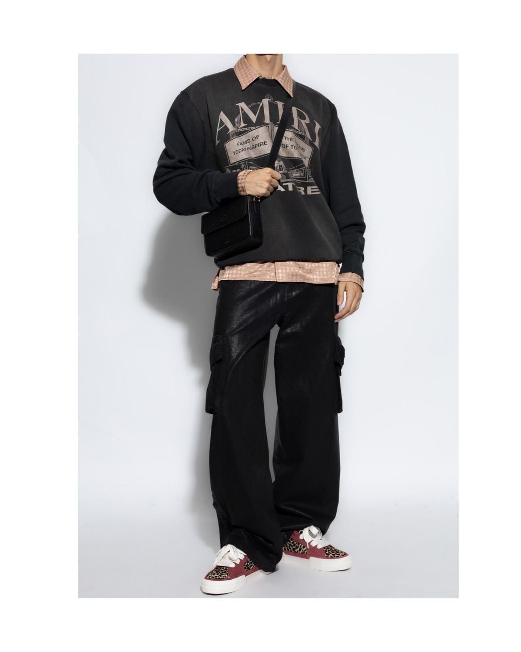 Amiri Gray Graphic Printed Crewneck Sweatshirt for men
