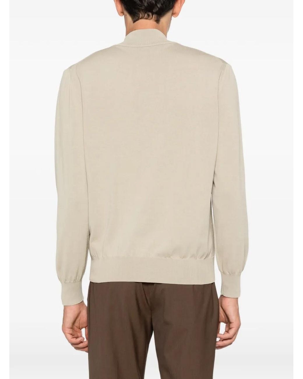 Canali Natural Zip-Up Cardigan for men