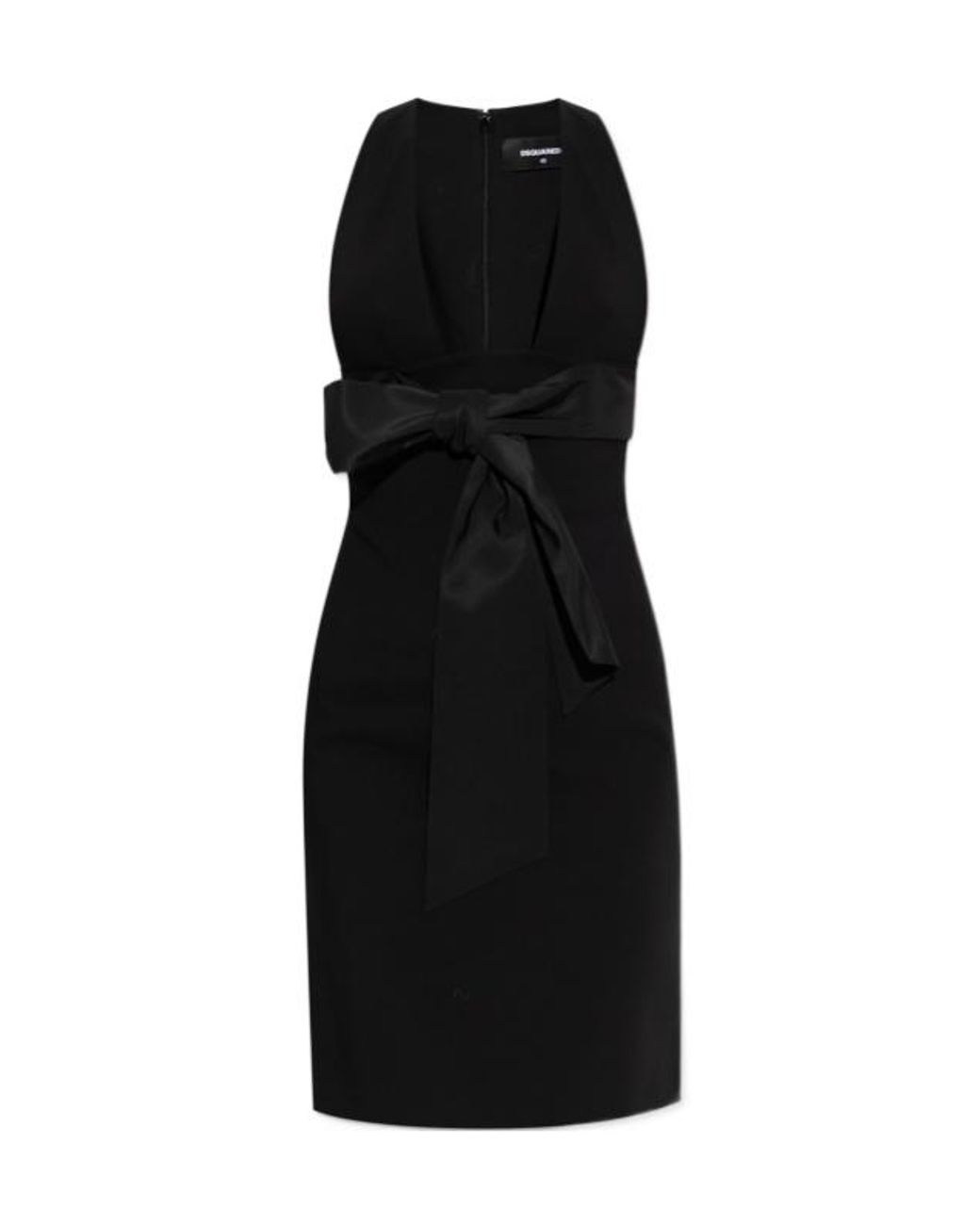 DSquared² Black Bow-Embellished Sleeveless Mini Dress