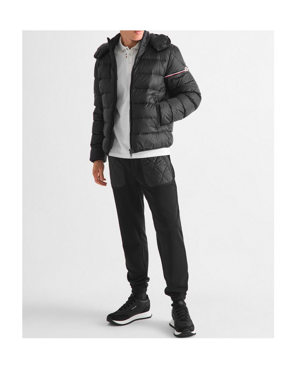 Moncler Black Simple Cotton-Padded Jacket for men