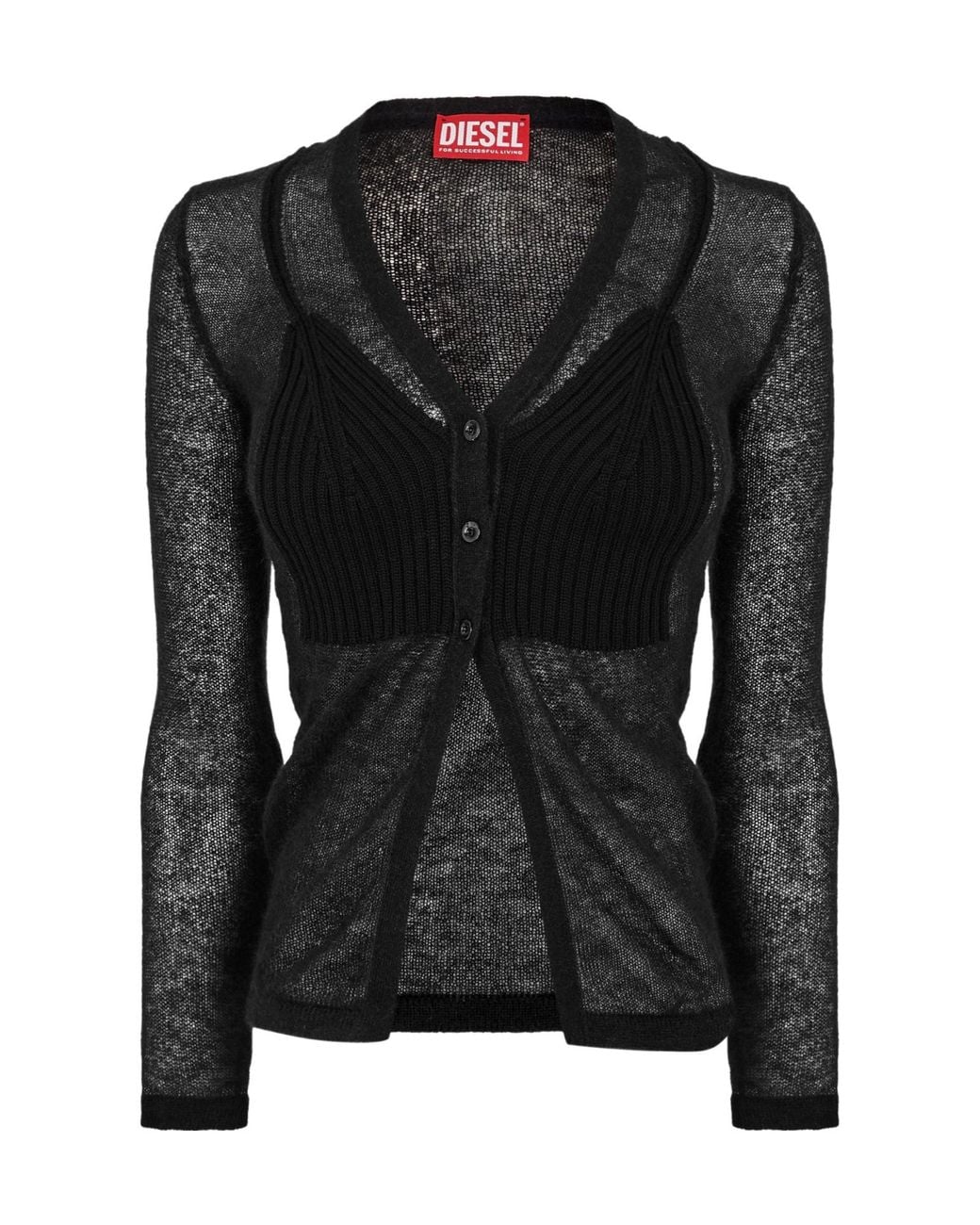 DIESEL Black Light And Thin Cardigan