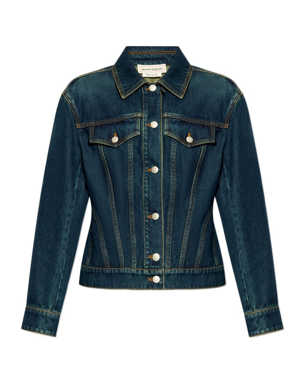 McQueen Blue Buttoned Denim Jacket