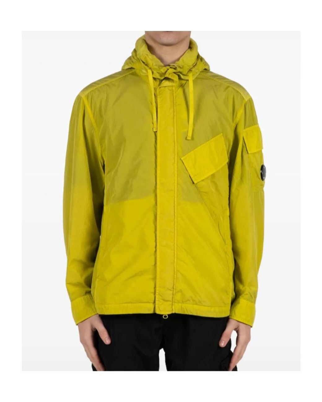 C P Company Yellow Hooded Lens Jacket for men