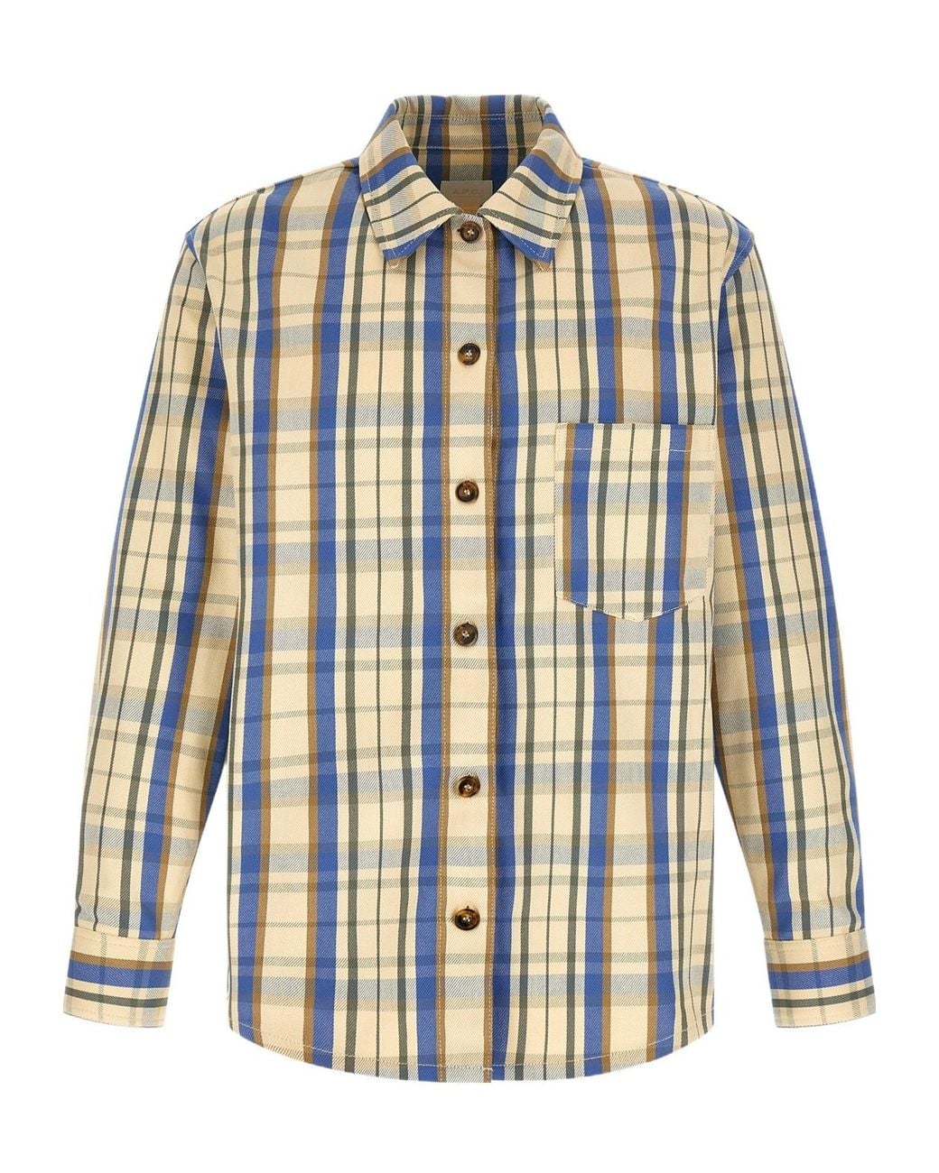 A.P.C. Blue Nathan Checked Overshirt for men