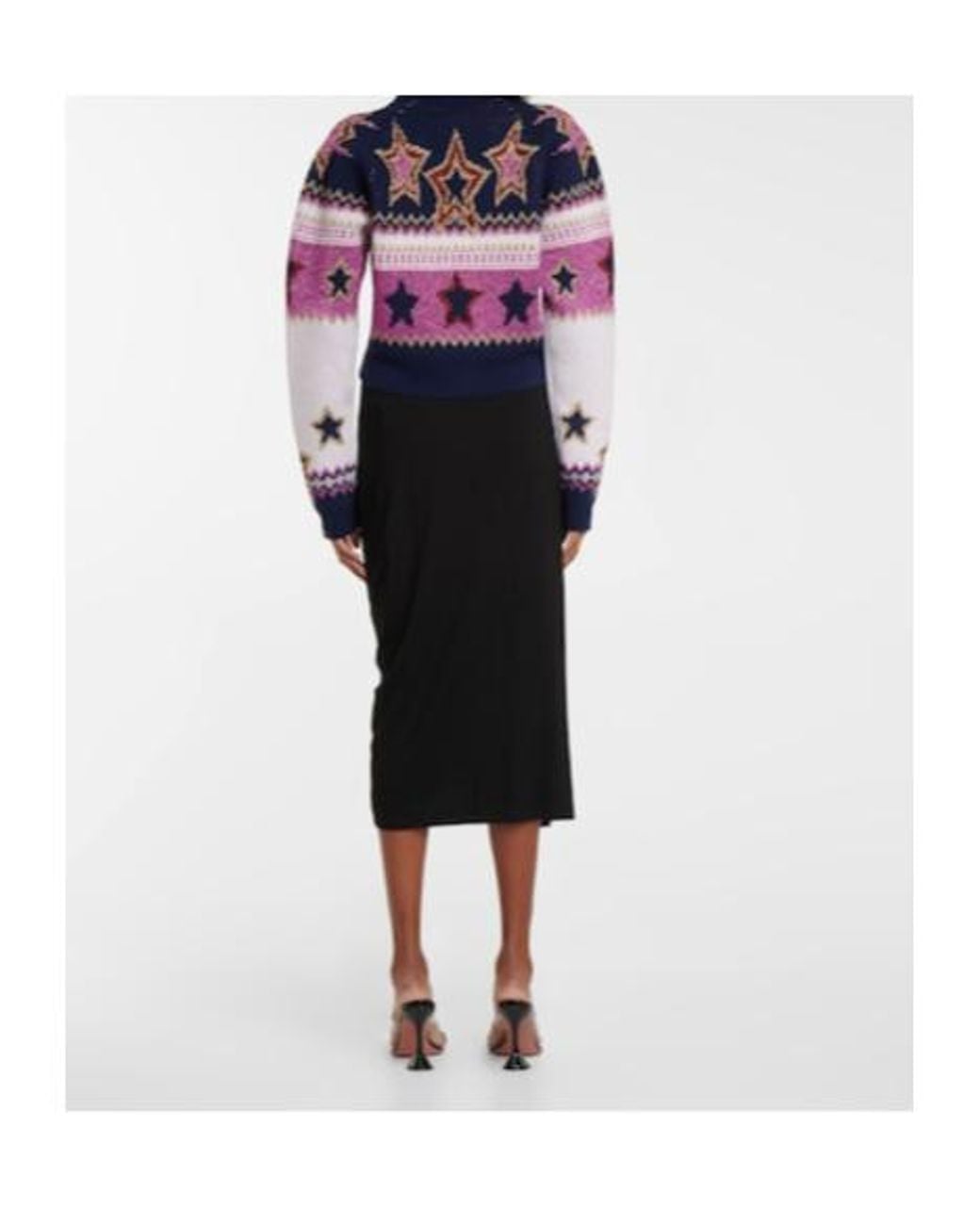 Rabanne Pink Jacquard Cropped Cardigan