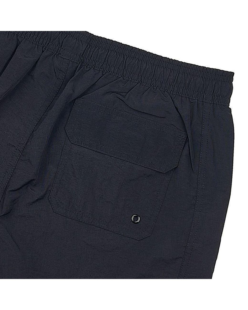 Barbour Black Logo Printed Drawstring Swim Shorts for men