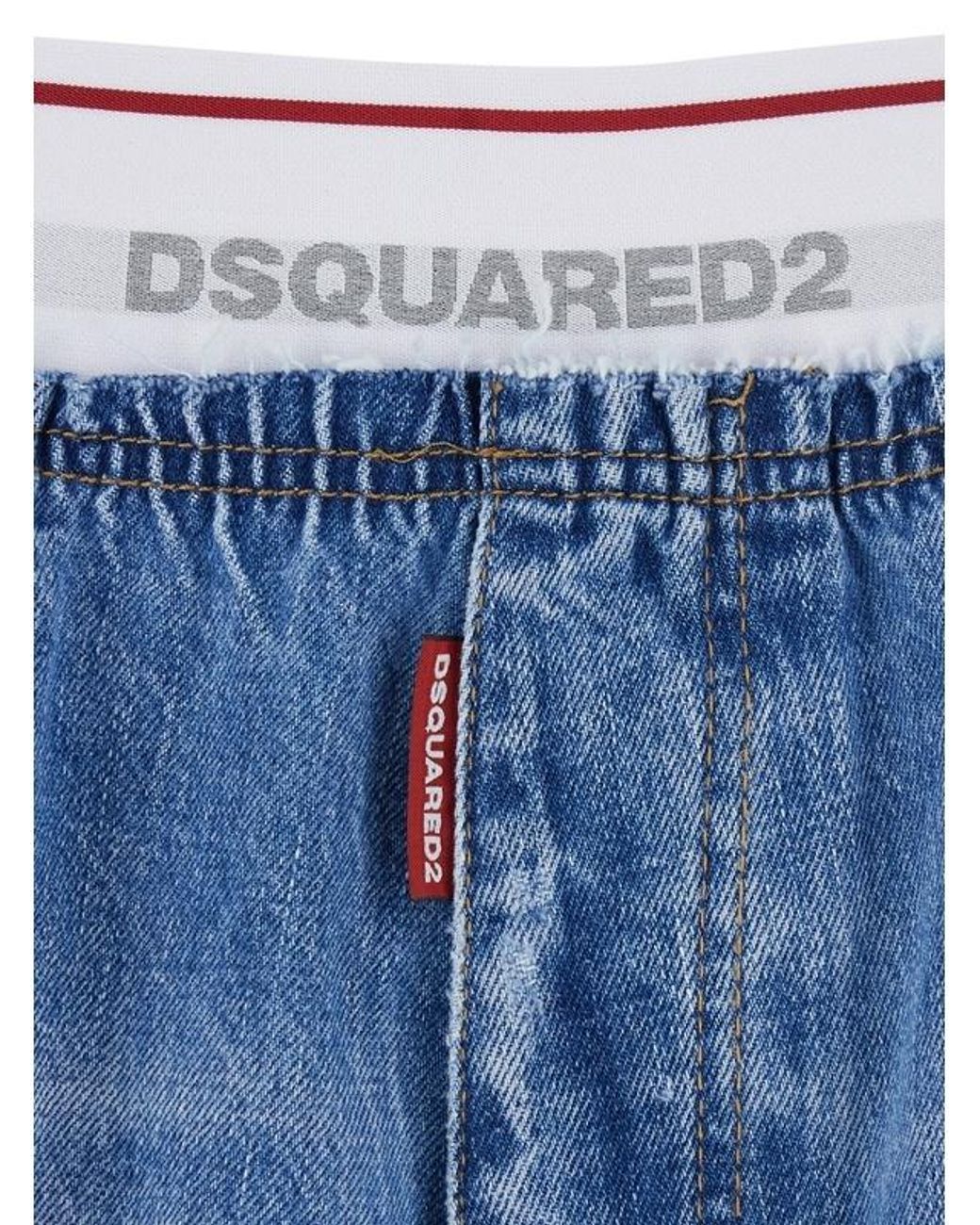 DSquared² Blue Surfer Distressed Bermuda Shorts for men