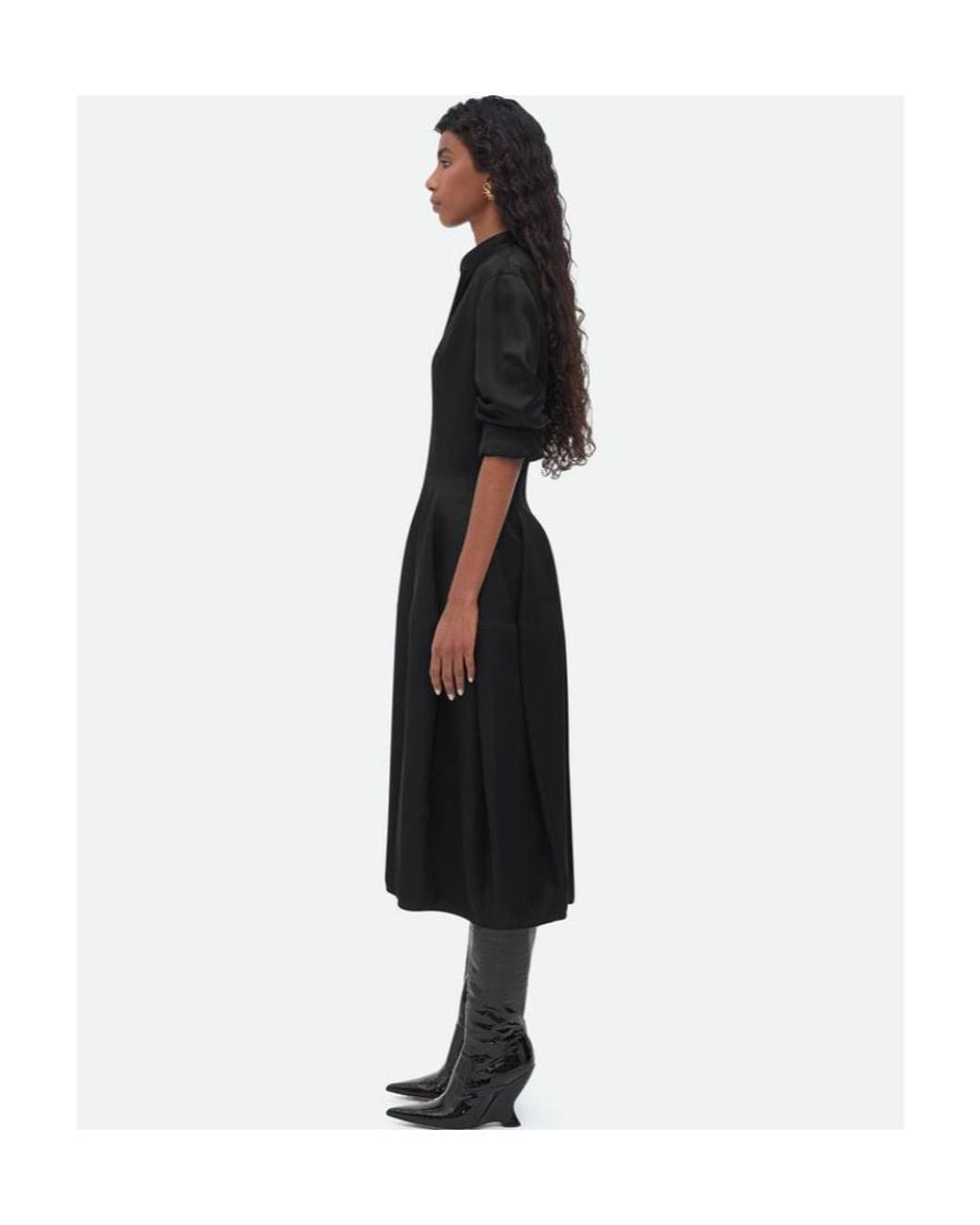 Bottega Veneta Black Silk Twill Dress