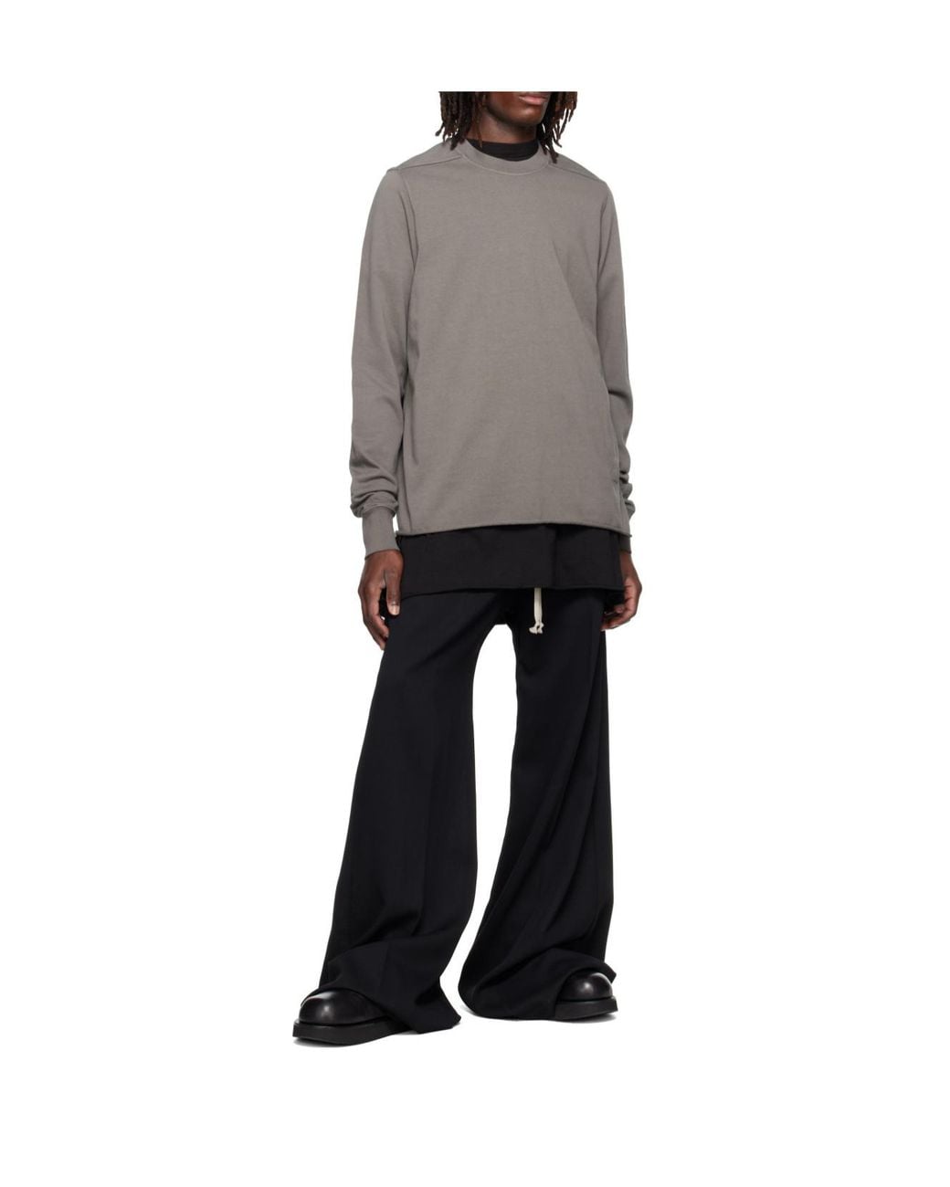Rick Owens Gray Long-Sleeve T-Shirt for men