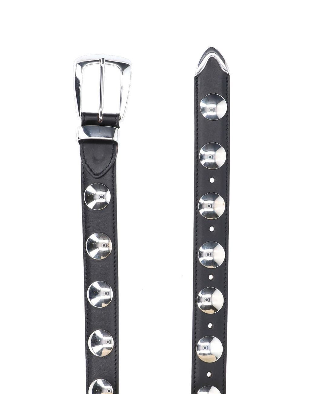 Khaite White Stud-Detailed Buckled Belt