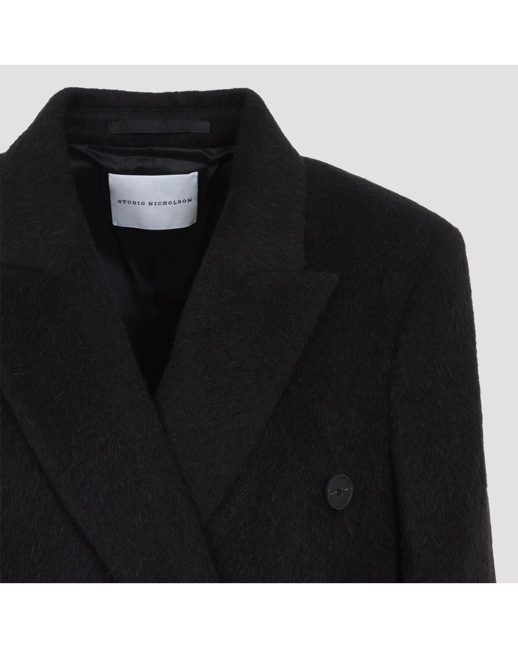 Studio Nicholson Black Double-Breasted Coat