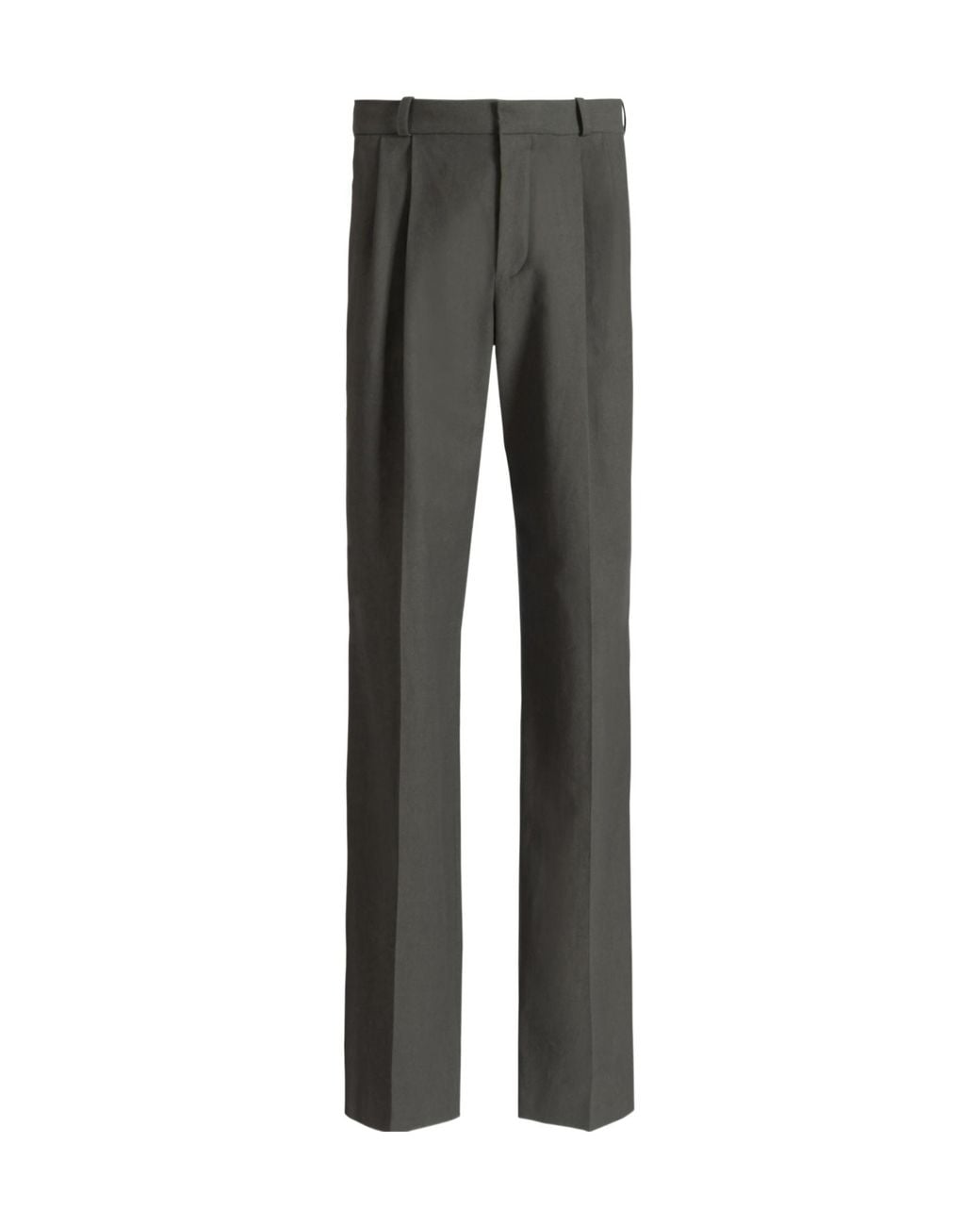 Balmain Gray Cotton Twill Trousers for men