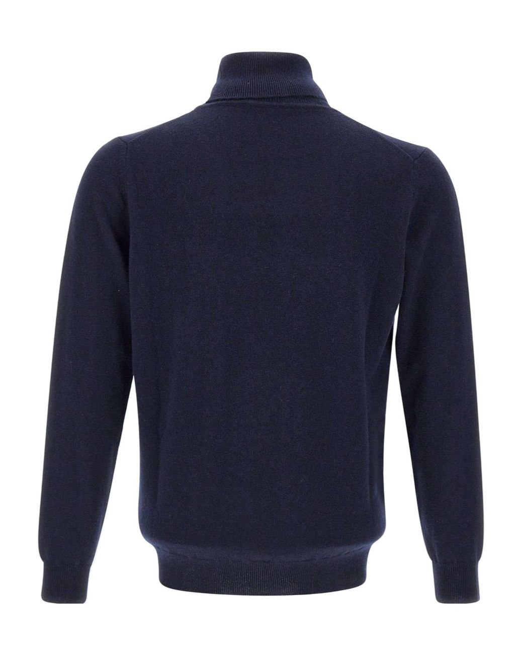Kangra Cashmere Blue Kangra Ribbed Turtleneck Knitted Sweater for men