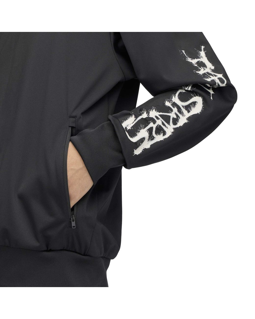 Valentino Black Standcollar Zipup Track Jacket for men