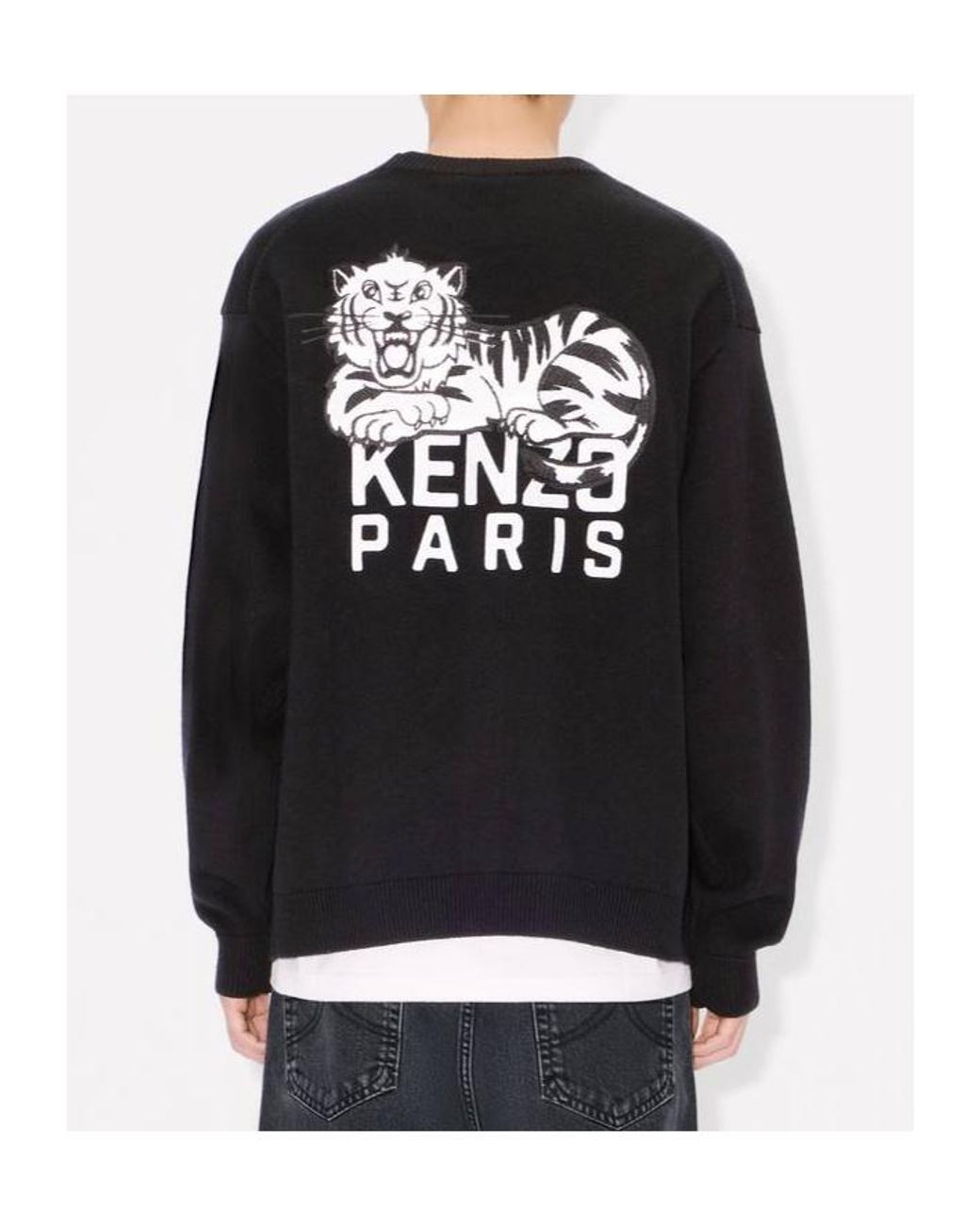 KENZO Blue Happy Tiger Embroidered Cardigan for men