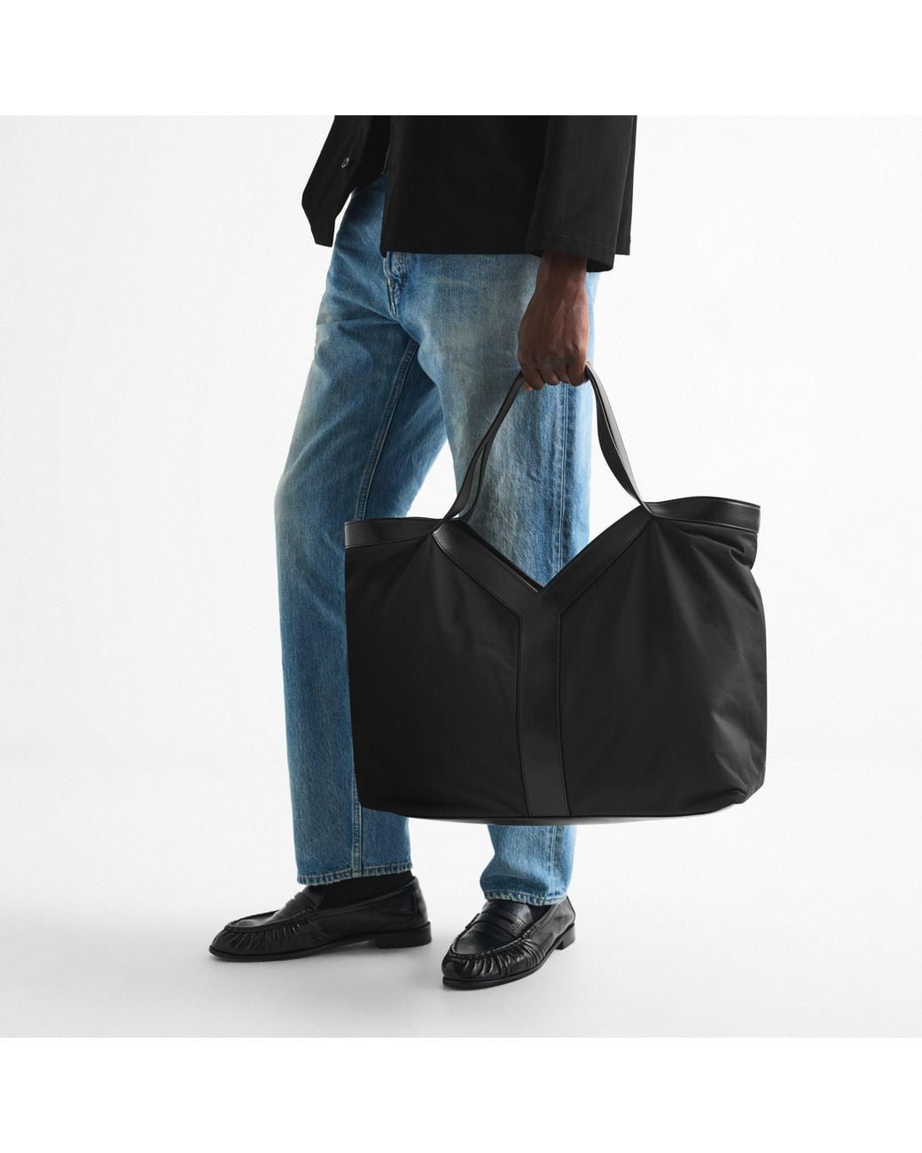 Saint Laurent Black Nylon Tote Bag for men