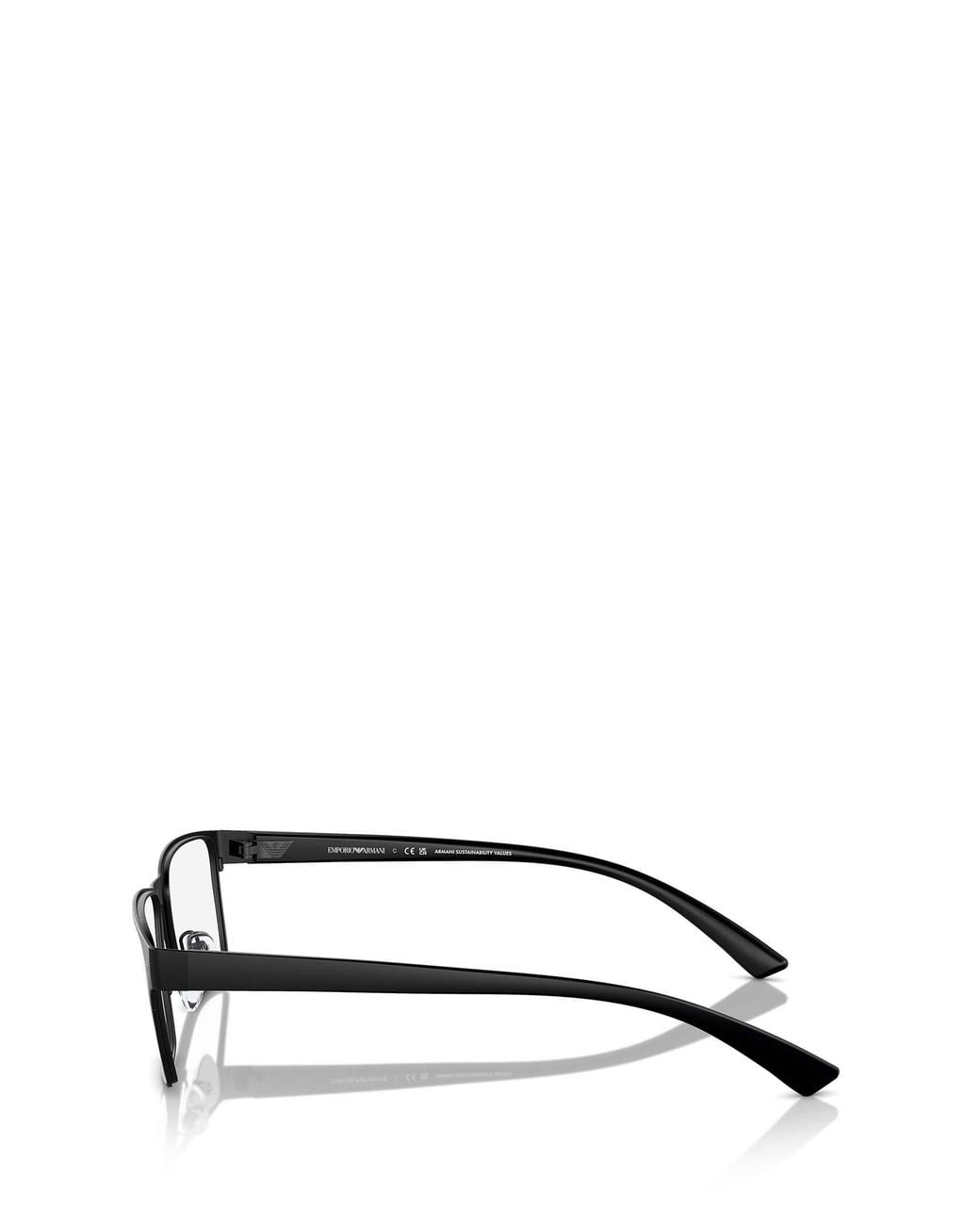 Emporio Armani Metallic Matte Effect Rectangular Frame Glasses for men