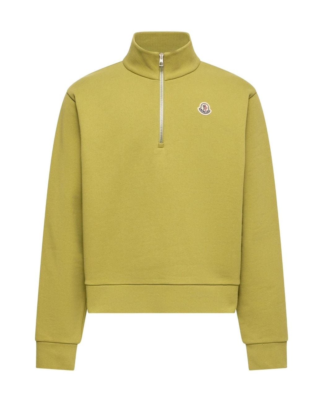 Moncler Yellow Half-Zip Logo Sweatshirt for men