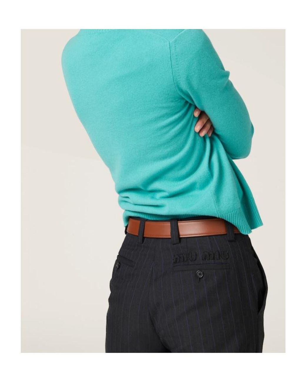 Miu Miu Black Belt-Loop Casual Pants